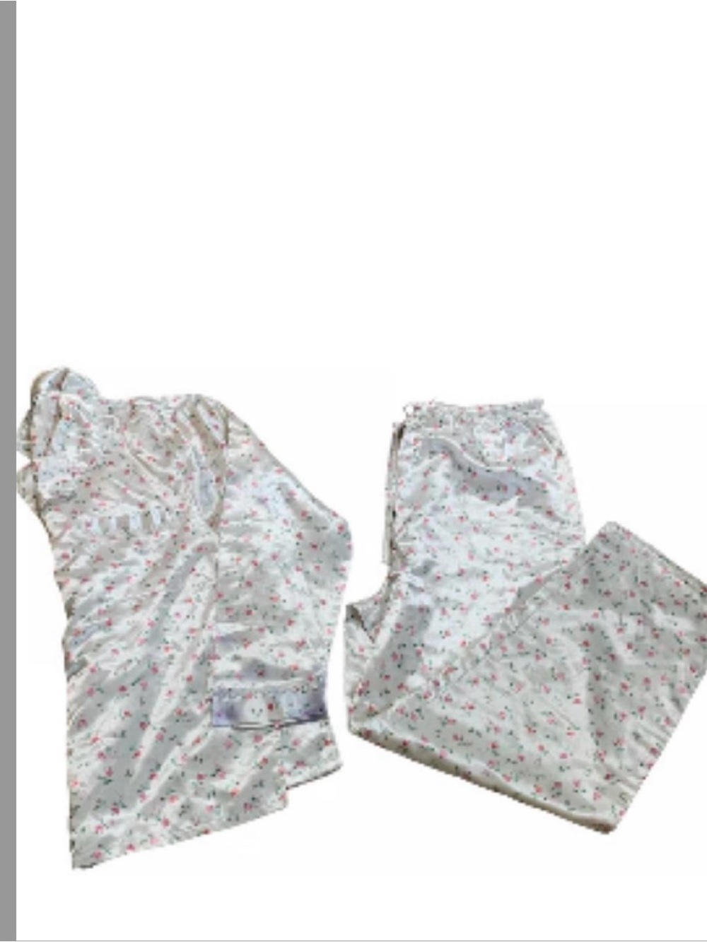 Kids White Floral Pajama Set - Soft Cotton Sleepwear